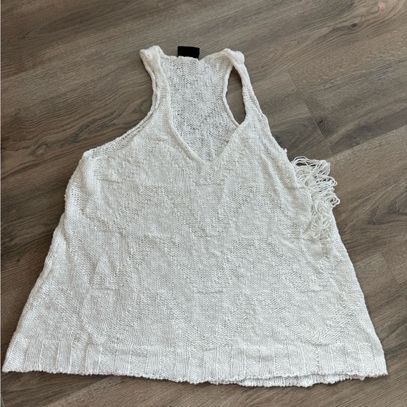 VICI dolls woven distressed knit tank top Ivory large - Picture 12 of 12